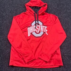 Ohio State Buckeyes Varsity Authentic Apparel Red Performance Hoodie Mens Large